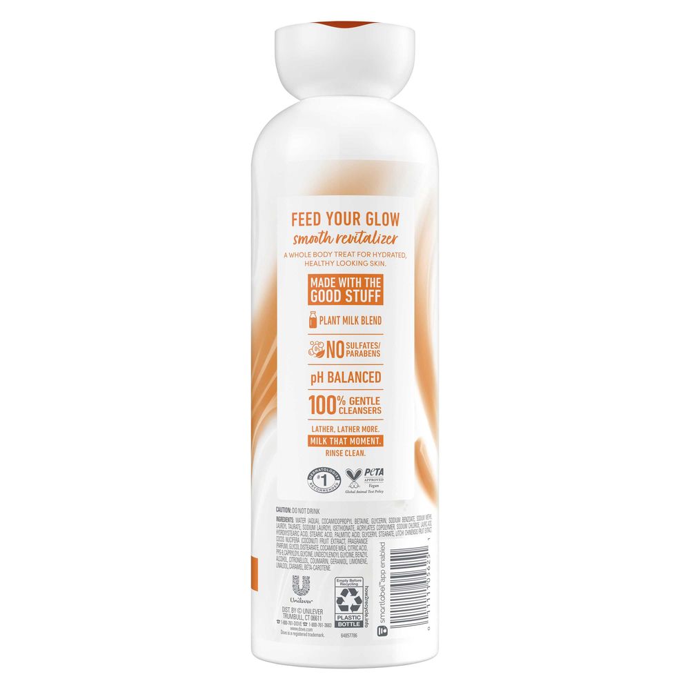 Dove Coconut and Sugar Lychee Plant Milk Cleansing Body Wash, 17.5 Fluid Ounce -- 4 per case