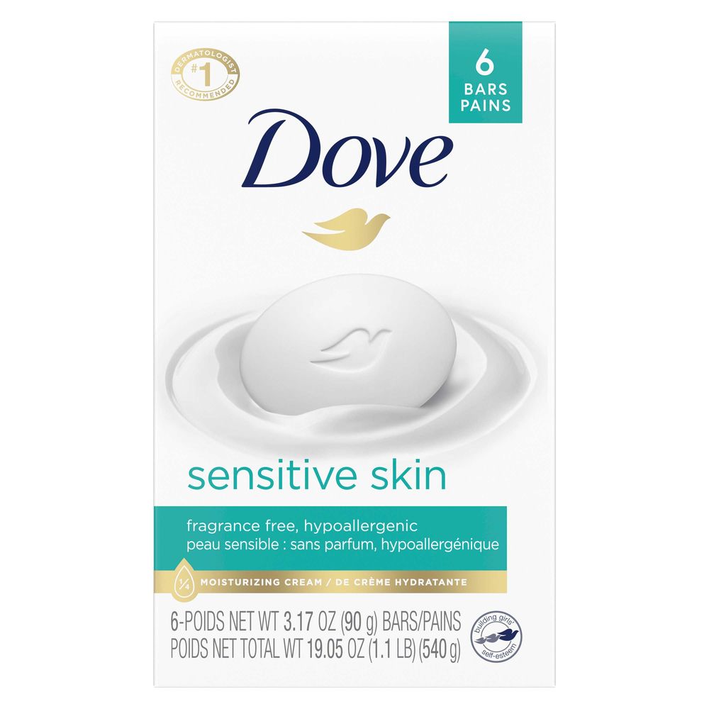 Dove Sensitive Skin Beauty Bar Soap, 19.02 Ounce -- 6 per case