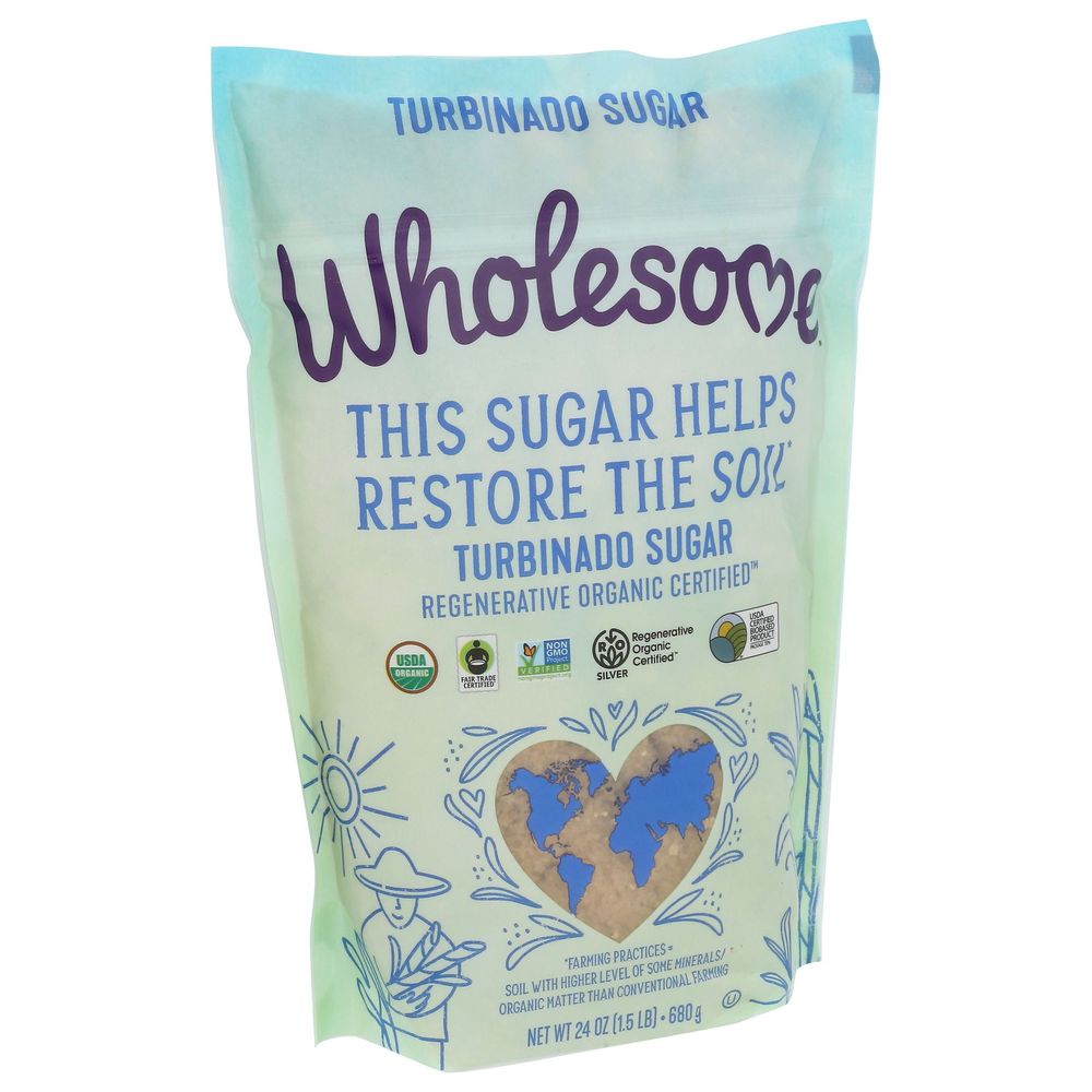 Wholesome Organic Regenerative Turbinado Sugar, 24 Ounce -- 12 per case