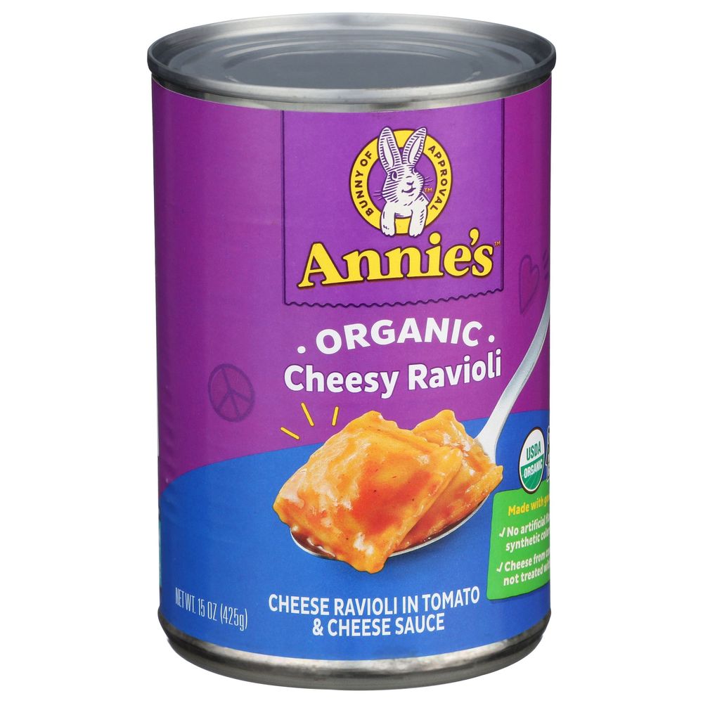 Annies Homegrown Organic Cheesy Ravioli in Tomato and Cheese Sauce, 15 Ounce -- 12 per case
