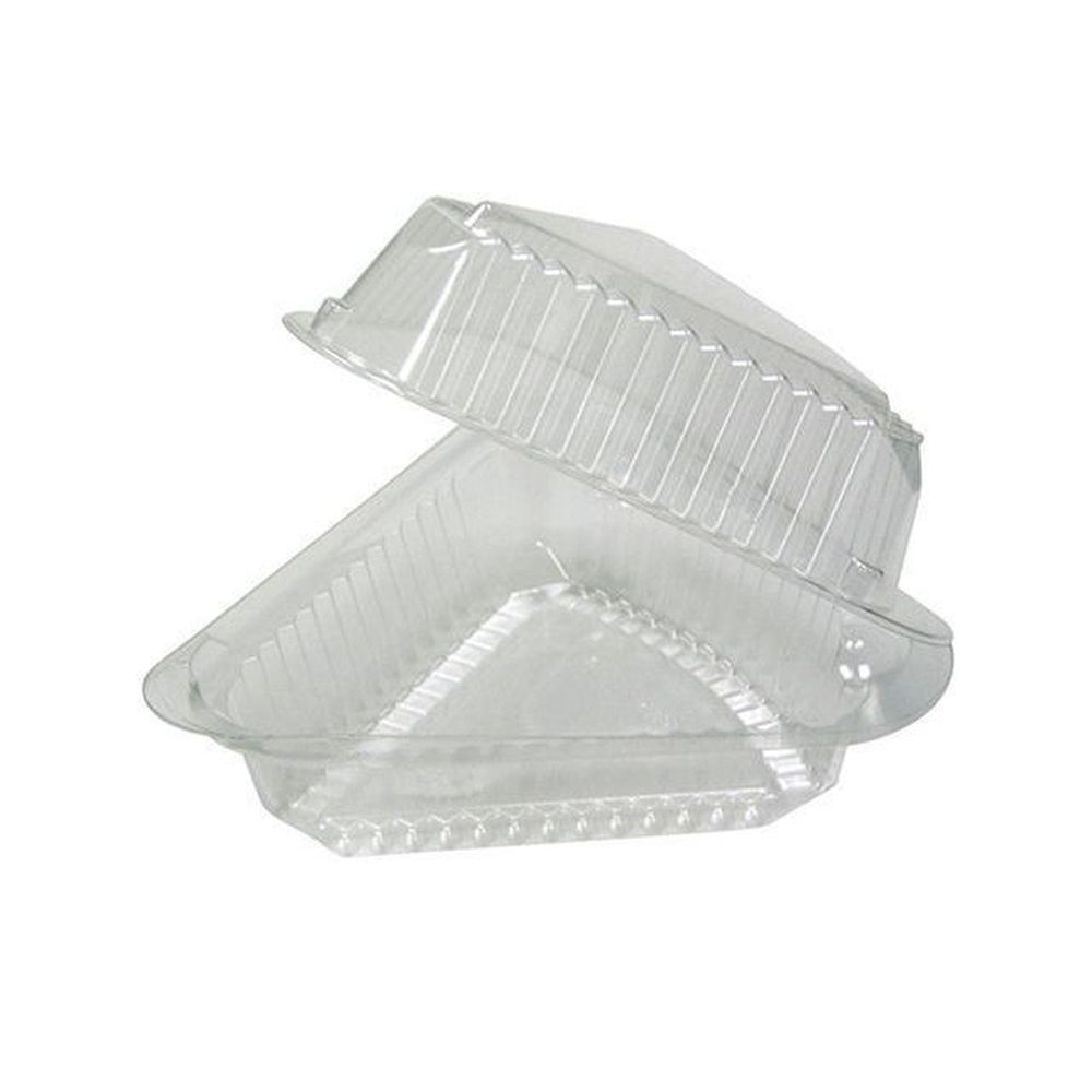 Pactiv Hinged Lid OPS 9 inch Deep Pie Wedge Container, 5.4 x 5.4 x 3 inch -- 504 per case