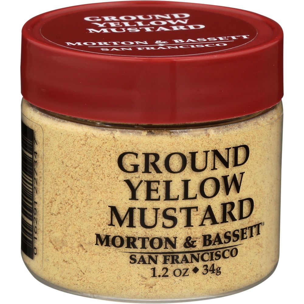 Morton and Bassett Ground Yellow Mustard, 1.2 Ounce -- 3 per case