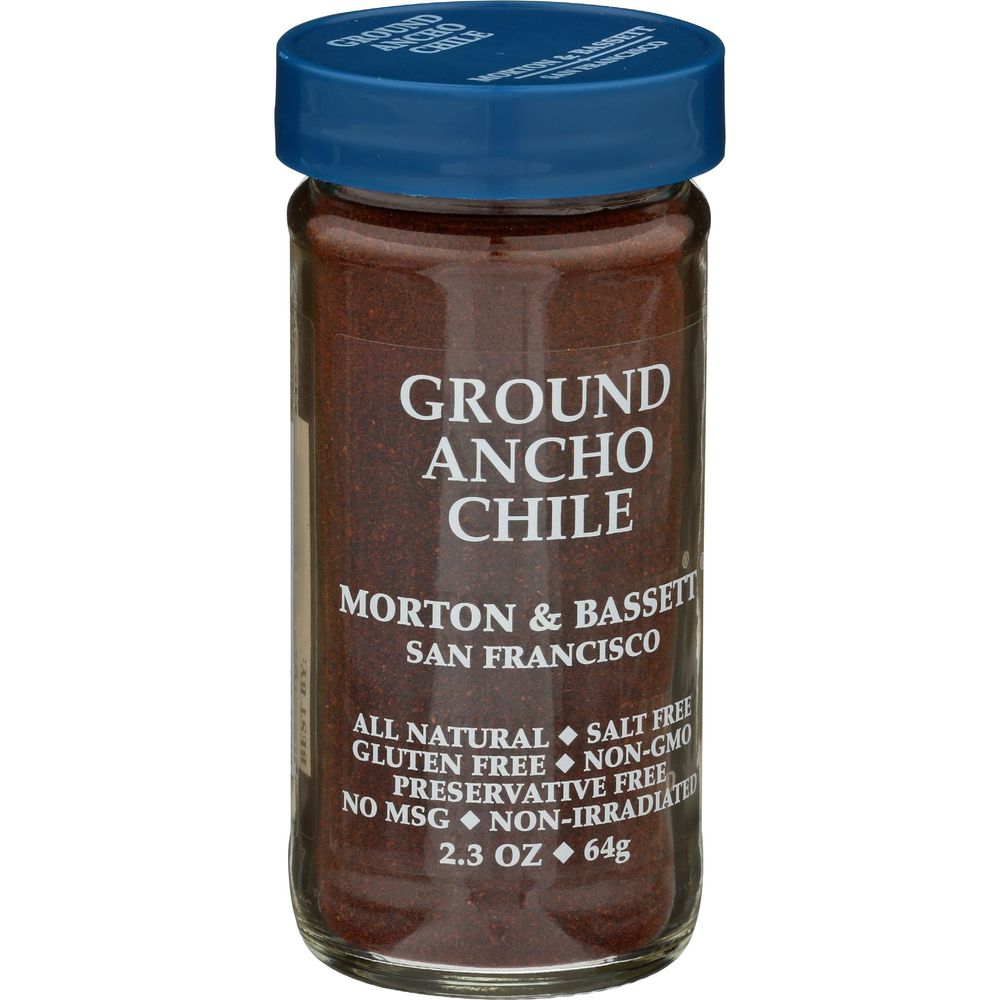 Morton and Bassett Ancho Chili Powder, 2.3 Ounce -- 3 per case