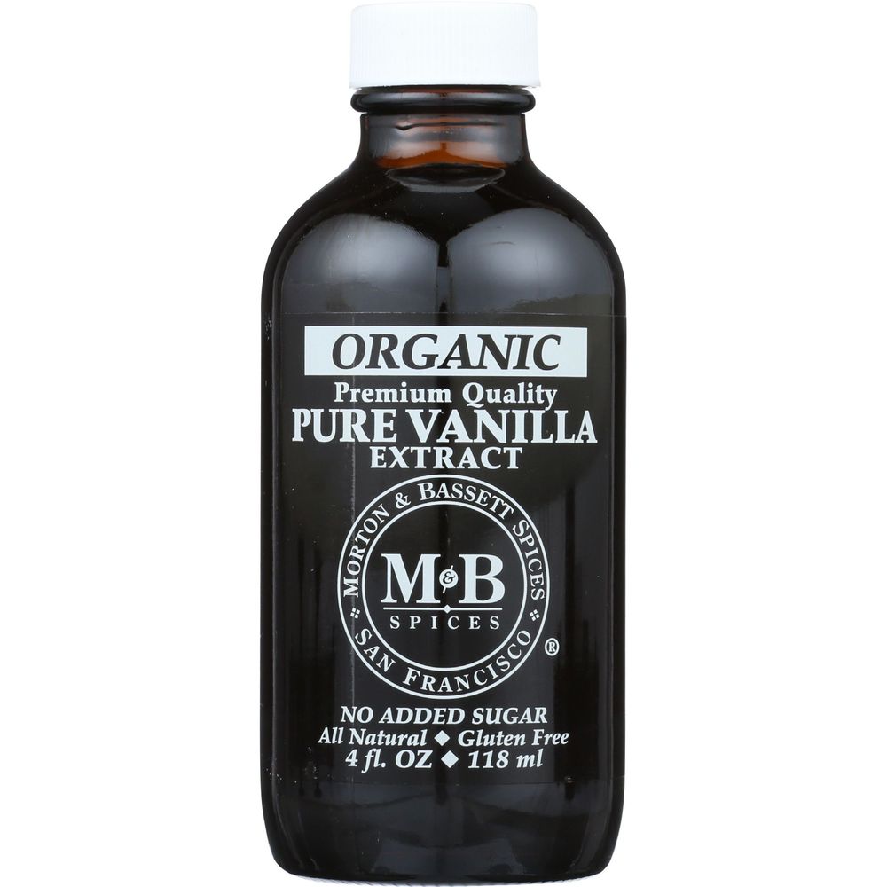 Morton and Bassett Organic Pure Vanilla Extract, 4 Ounce -- 3 per case