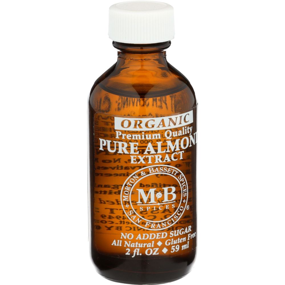 Morton and Bassett Organic Pure Almond Extract, 2 Fluid Ounce -- 3 per case
