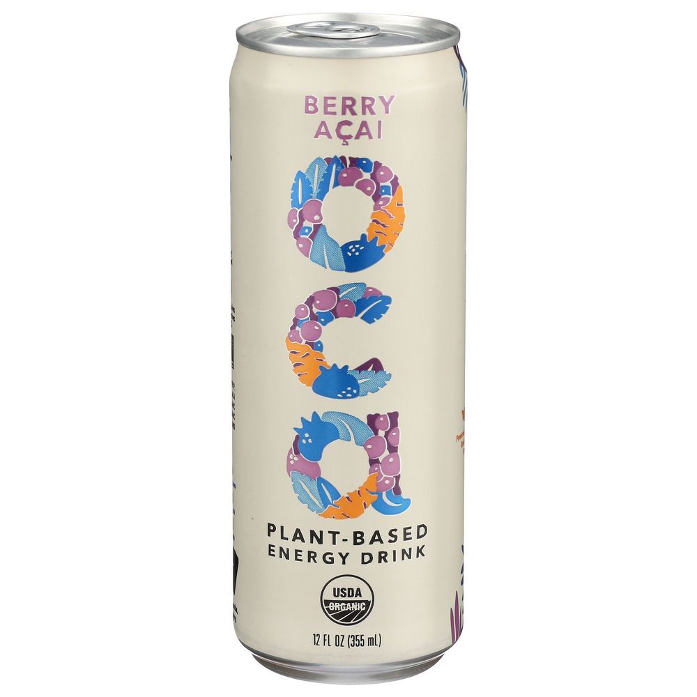 Oca Organic Berry Acai Plant Based Energy Drink, 12 Fluid Ounce -- 12 Per Case
