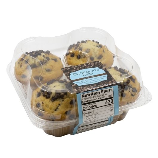 Multifoods Best Brands Retail Ready Chocolate Chip Muffin, 4 Ounce -- 32 per case.