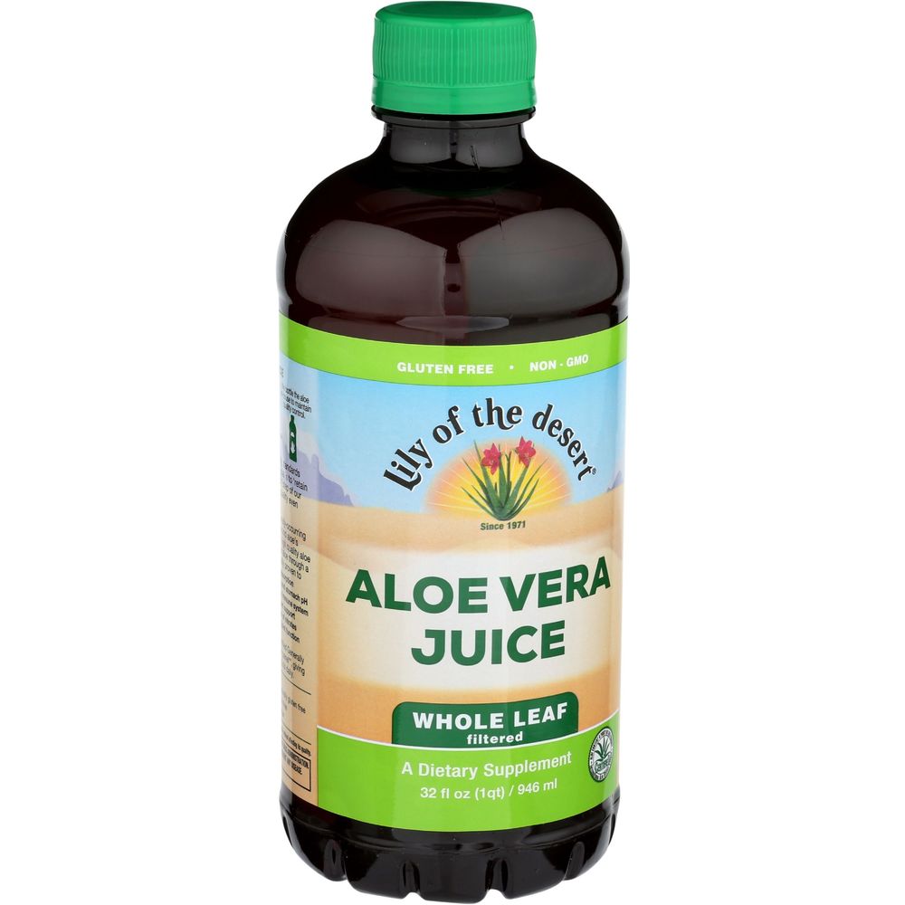 Lily Of The Desert Organic Whole Leaf Aloe Vera Juice, 32 Fluid Ounce -- 3 per case