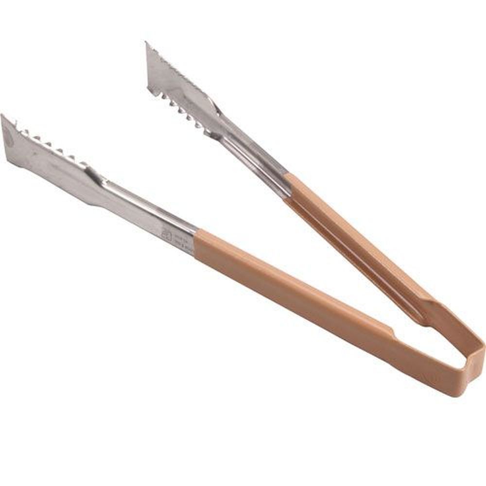 Vollrath 4791260 Stainless Steel Antimicrobial One Piece Tong With Versagrip Ends And Ivory Kool-touch Handle, 12 Inch Length