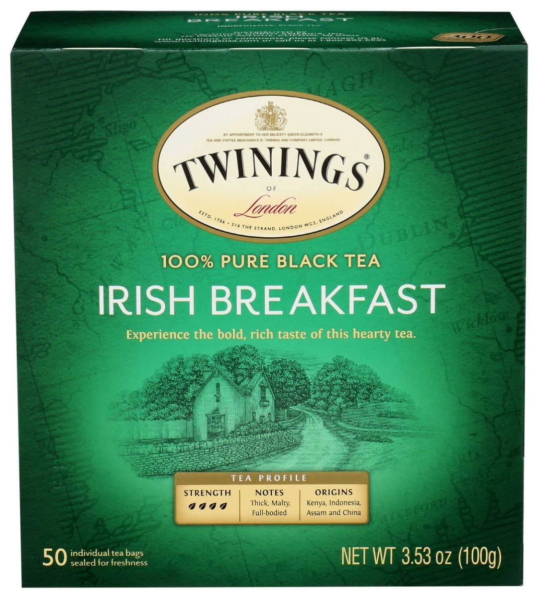 Twinings Irish Breakfast Black Tea, 50 Tea Bags Count -- 6 Per Case