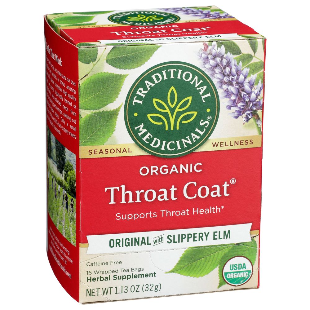 Traditional Medicinals Organic Throat Coat Herbal Tea, 16 tea bags -- 6 per case