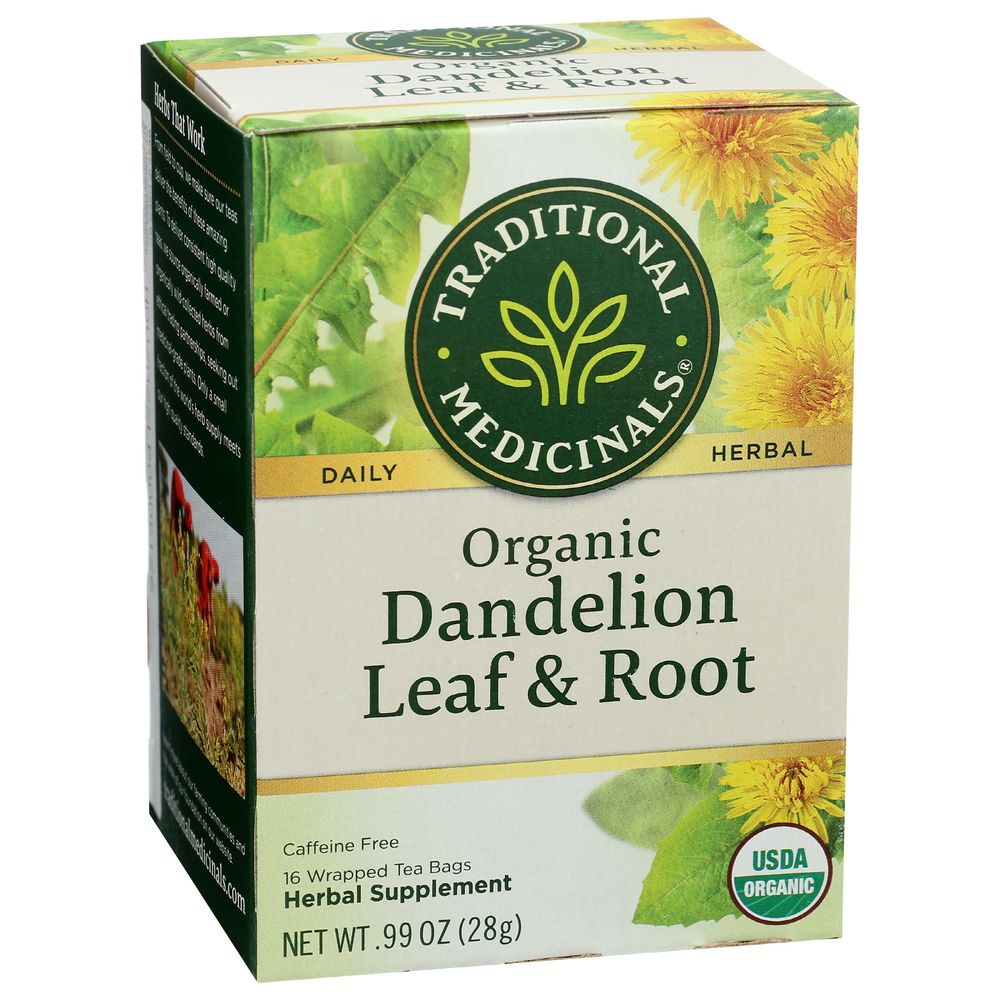 Traditional Medicinals Organic Dandelion Leaf and Root Tea Herbal Tea, 16 tea bags -- 6 per case