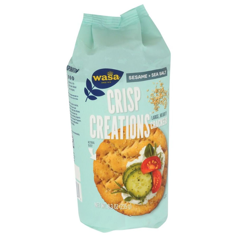 Wasa Crisp Creations Sesame and Sea Salt Cracker, 8.3 Ounce -- 8 per case