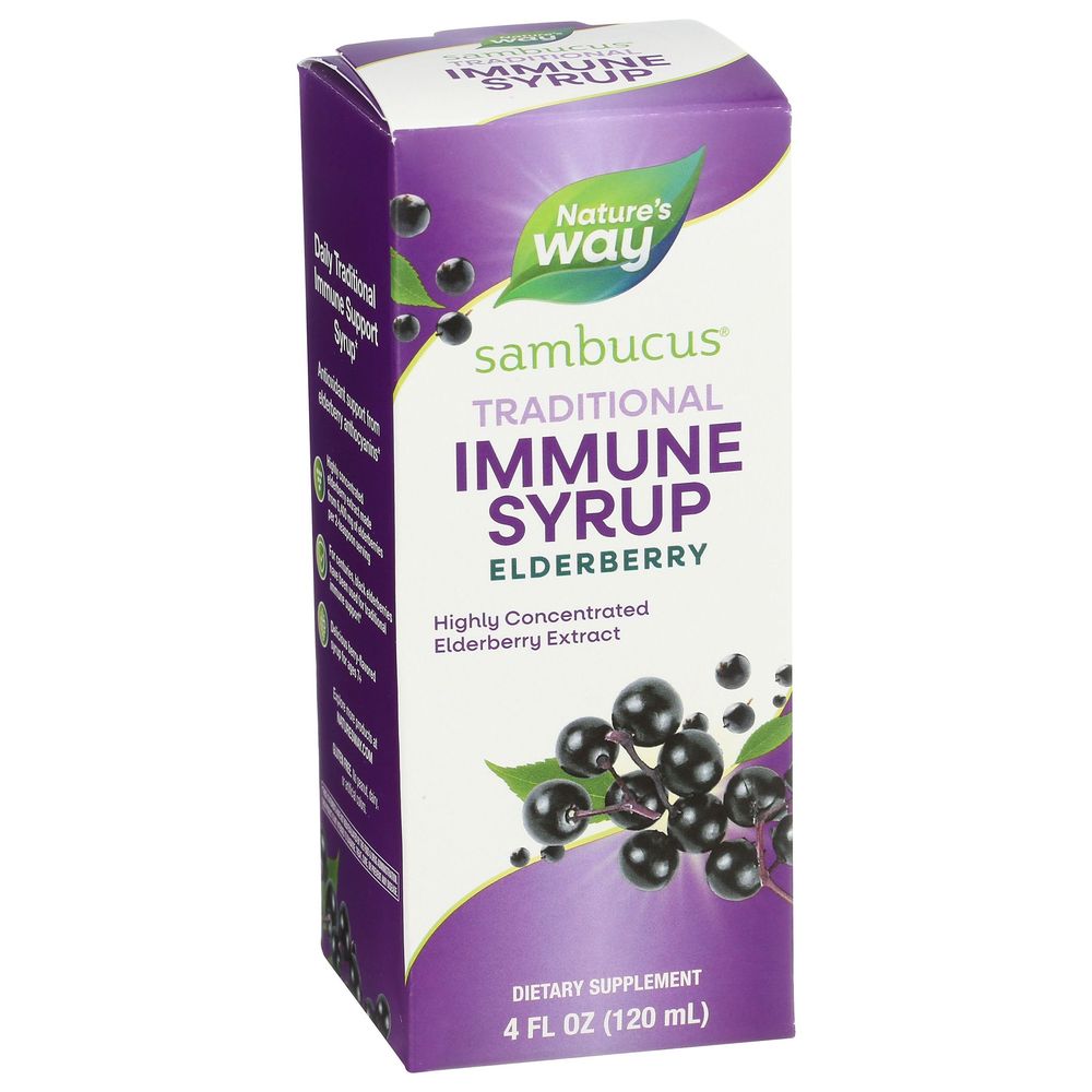 Natures Way Sambucus Traditional Elderberry Immune Syrup, 4 Ounce -- 6 per case
