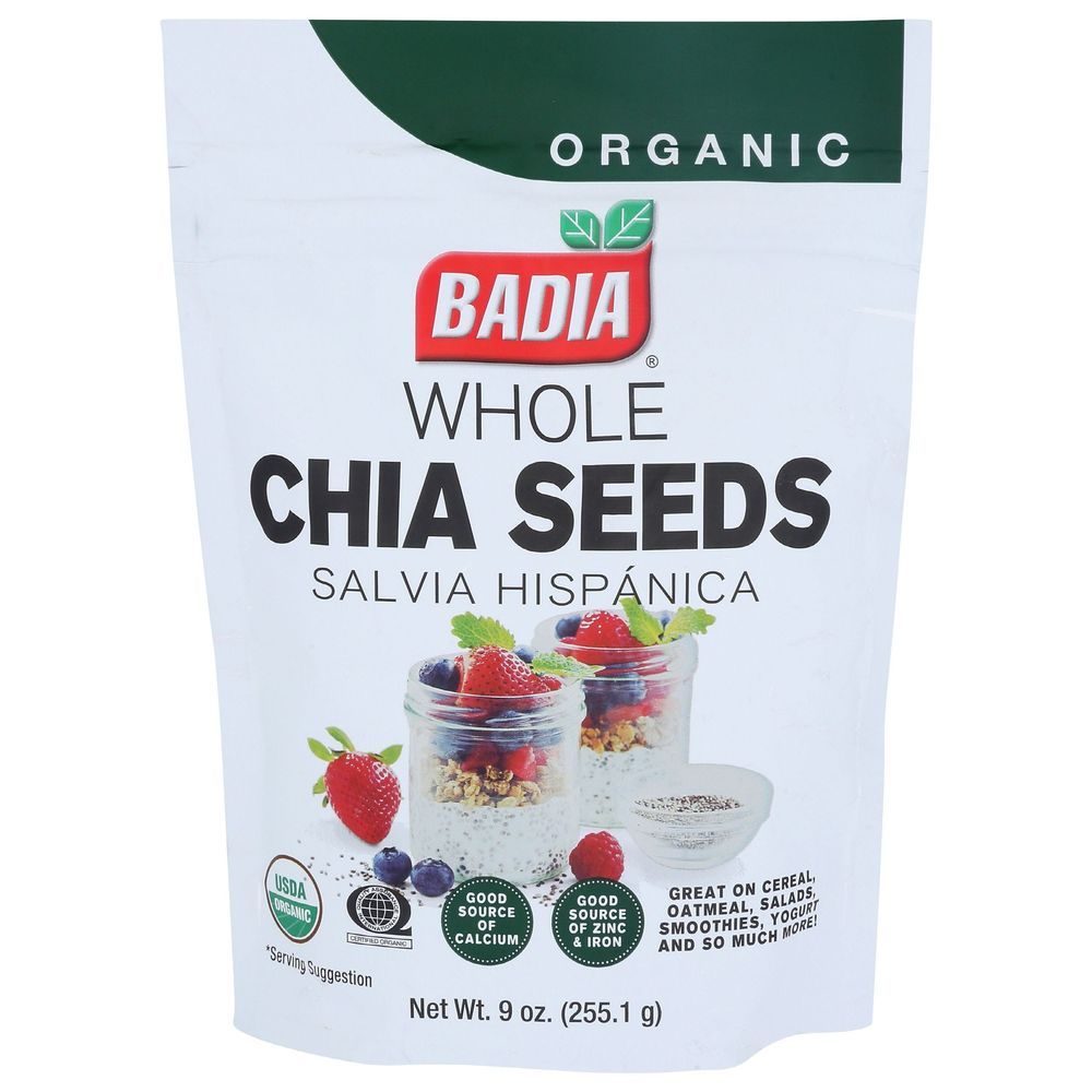 Badia Organic Whole Chia Seeds, 9 Ounce -- 8 Per Case