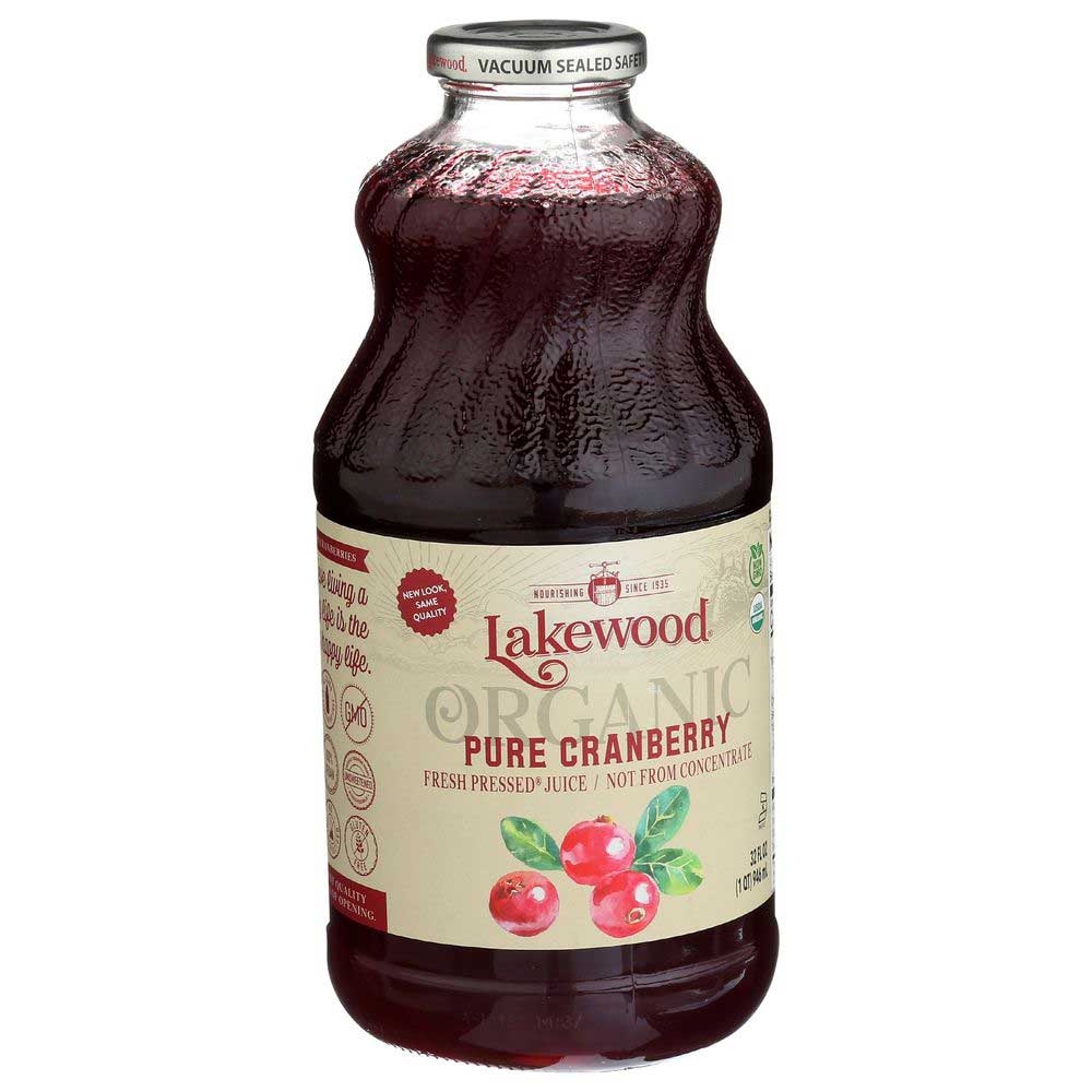 Lakewood Organic Pure Cranberry Juice, 32 Fluid Ounce -- 6 per case