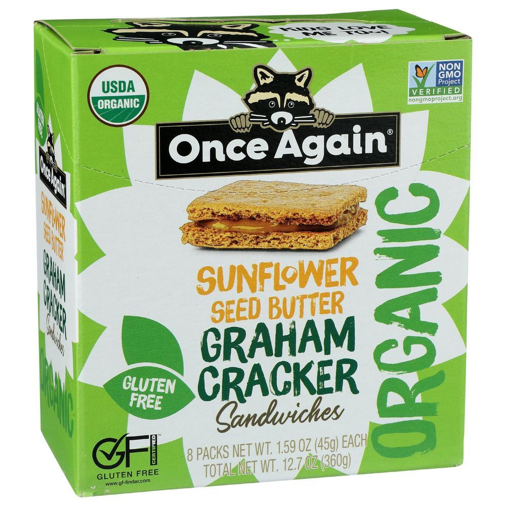 Once Again Organic Sunflower Seed Butter Graham Cracker Sandwich, 1.59 Ounce -- 8 Per Case