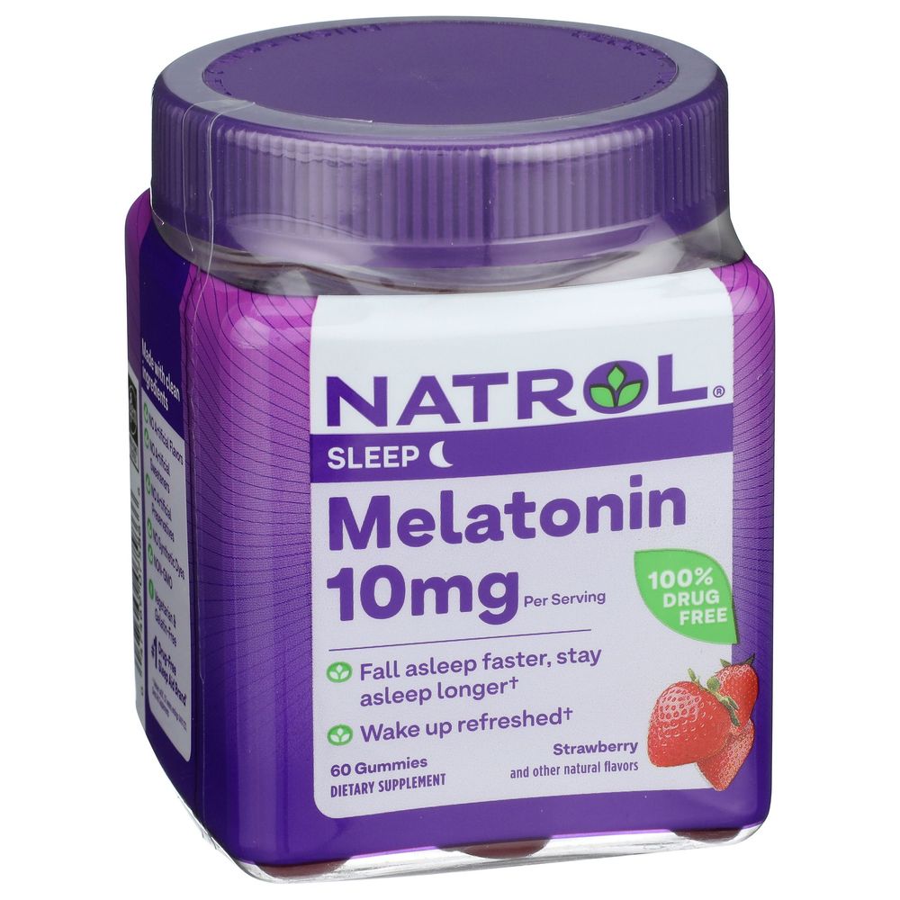 Natrol Strawberry Flavor 10mg Melatonin Sleep Support Gummies, 60 count