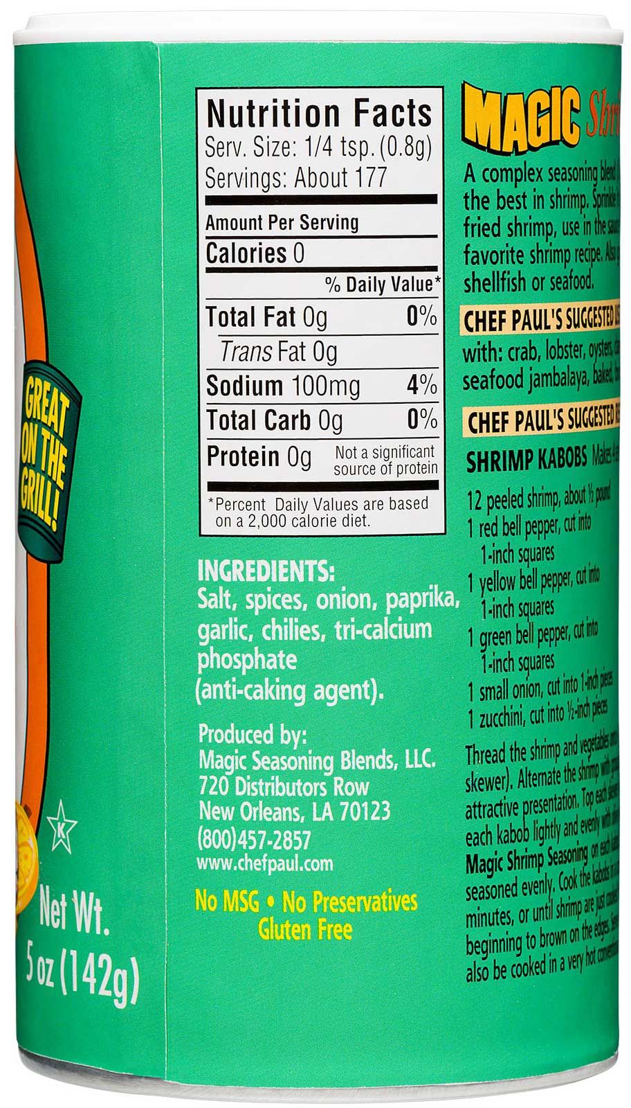 Magic Seasoning Blends Shrimp Seasoning, 5 Ounce -- 6 Per Case