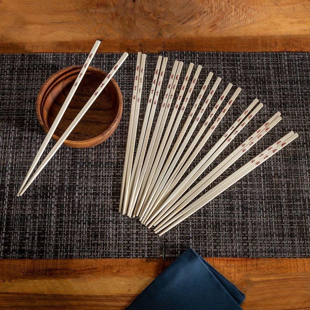 Joyce Chen Reusable Burnished Bamboo Chopsticks Set, 10 Pairs
