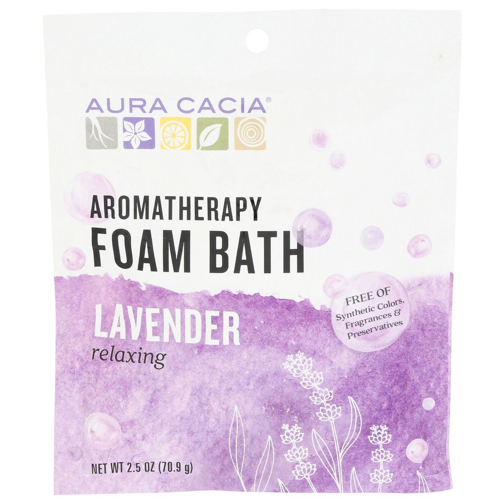 Aura Cacia Relaxing Lavender Aromatherapy Foam Bath, 2.5 Ounce -- 6 per case