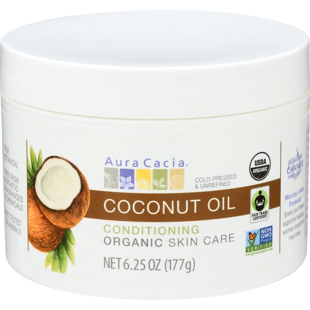Aura Cacia Organic Unrefined Coconut Oil, 6.25 Fluid Ounce