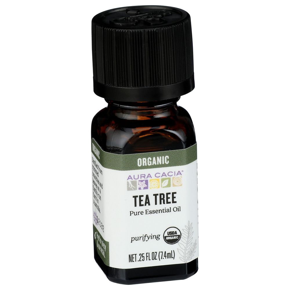 Aura Cacia Organic Tea Tree Essential Oil, 0.25 Ounce