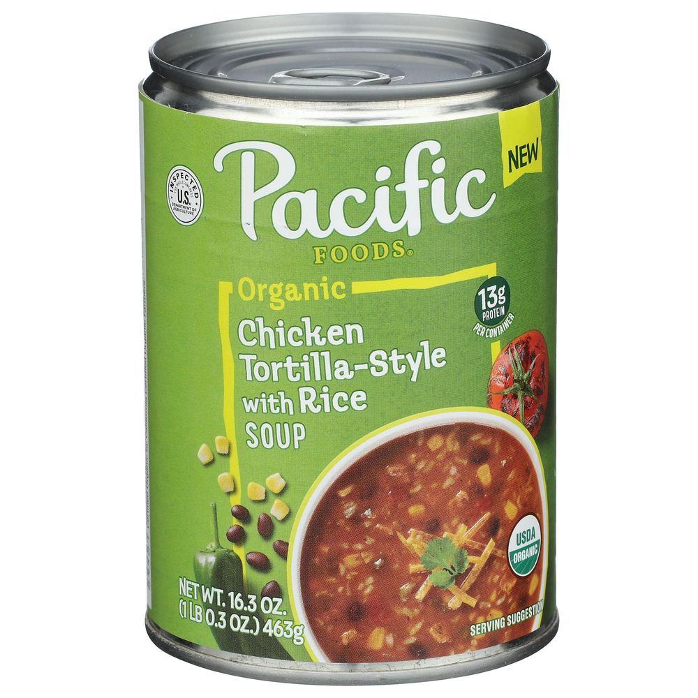 Pacific Foods Organic Chicken Tortilla Style Rice Soup, 16.3 Ounce -- 12 per case