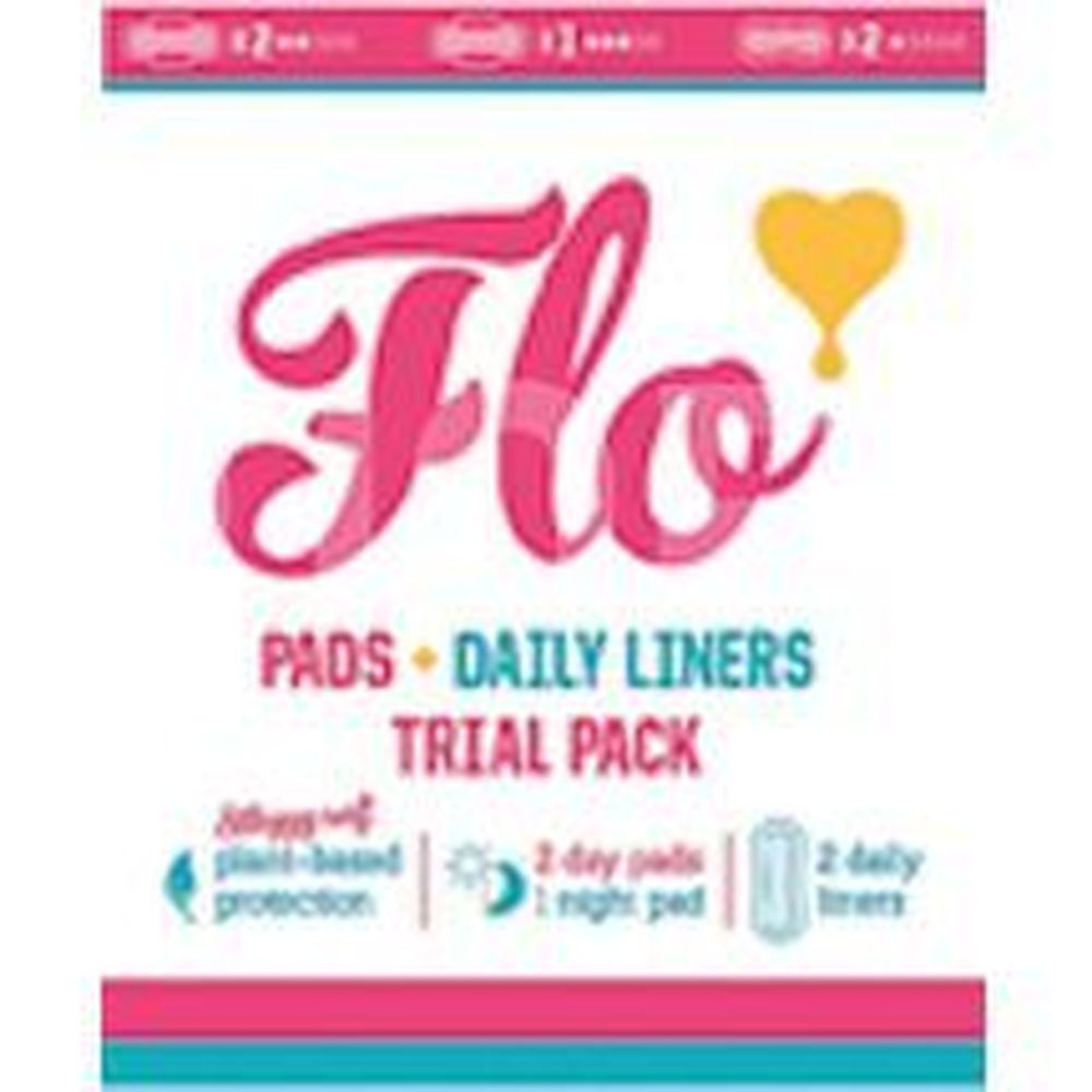 Flo Bamboo Pads, To Go Pack, 5 Count -- 6 Per Case