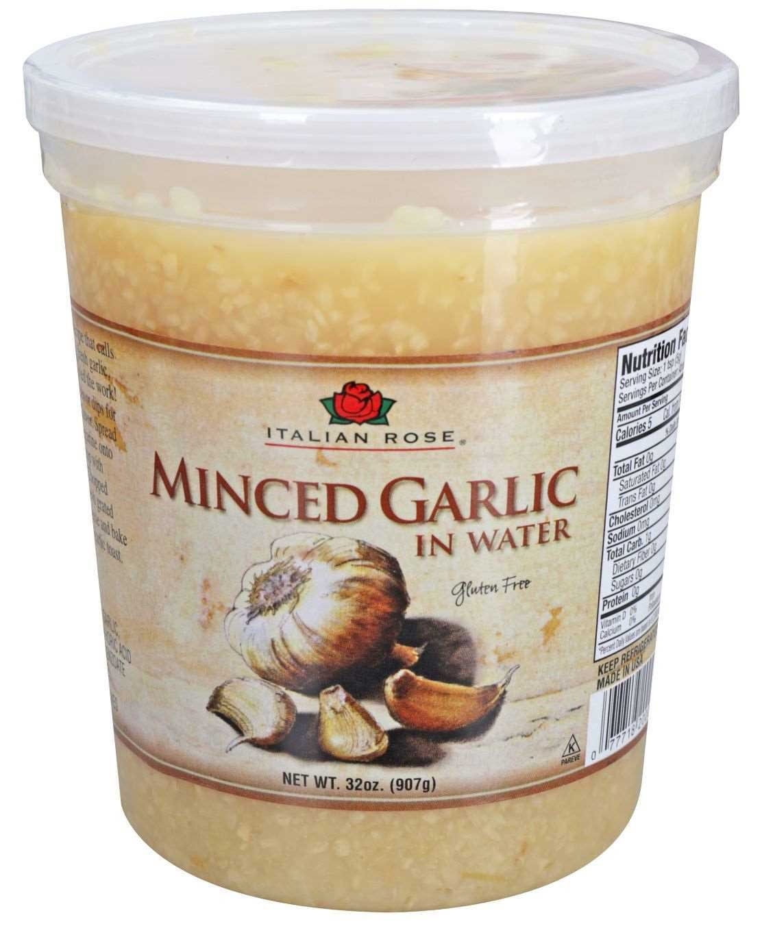 Italian Rose Minced Garlic in Water, 32 Ounce -- 6 per case