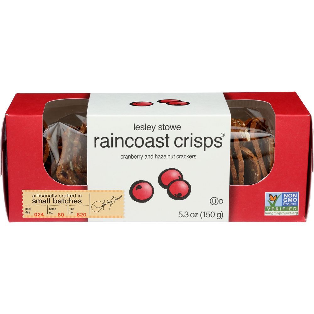 Lesley Stowe Raincoast Crisps Cranberry And Hazelnuts Crackers, 5.3 Ounce -- 12 Per Case