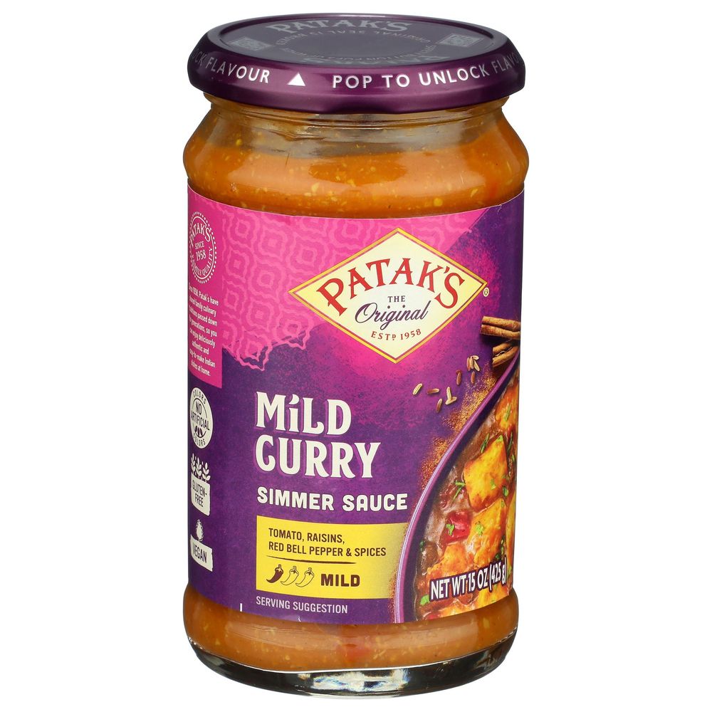 Pataks Mild Curry Simmer Sauce, 15 Ounce -- 6 per case