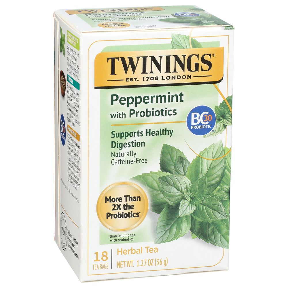 Twinings Peppermint and Fennel with Probiotics Herbal Tea, 18 tea bags -- 6 per case