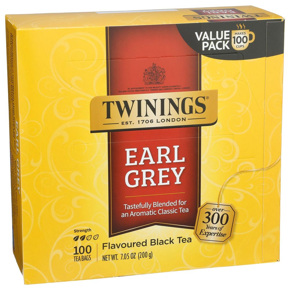 Twinings Earl Grey Black Tea, 100 tea bags -- 4 per case