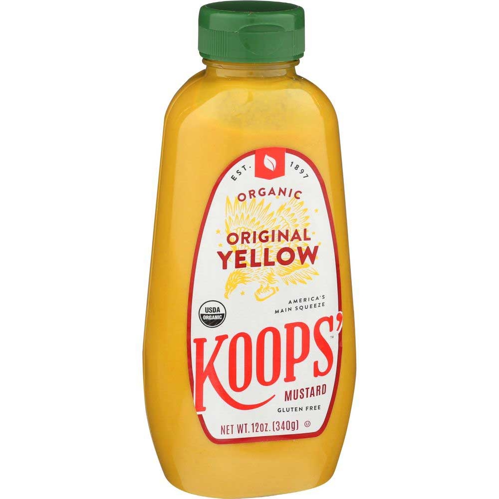Koops Organic Gluten Free Original Yellow Mustard, 12 Ounce -- 12 per case