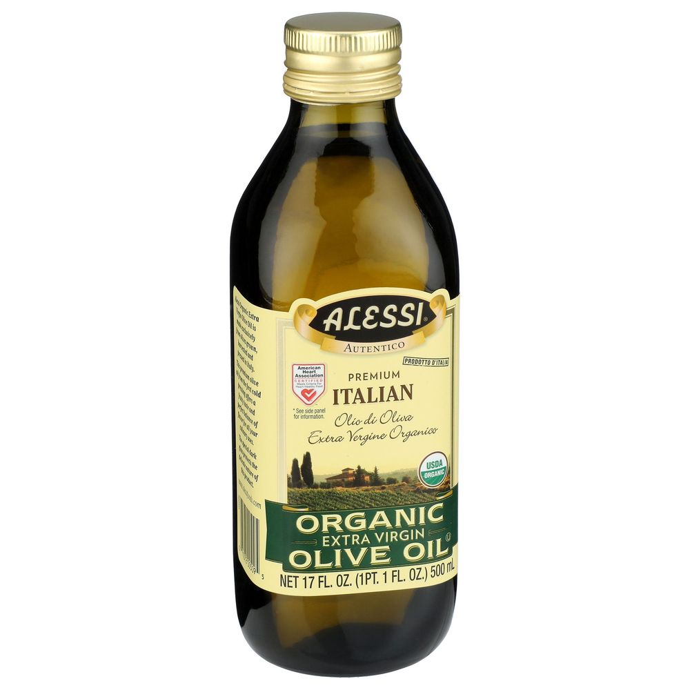 Alessi Organic Italian Extra Virgin Olive Oil, 17 Fluid Ounce -- 8 per case