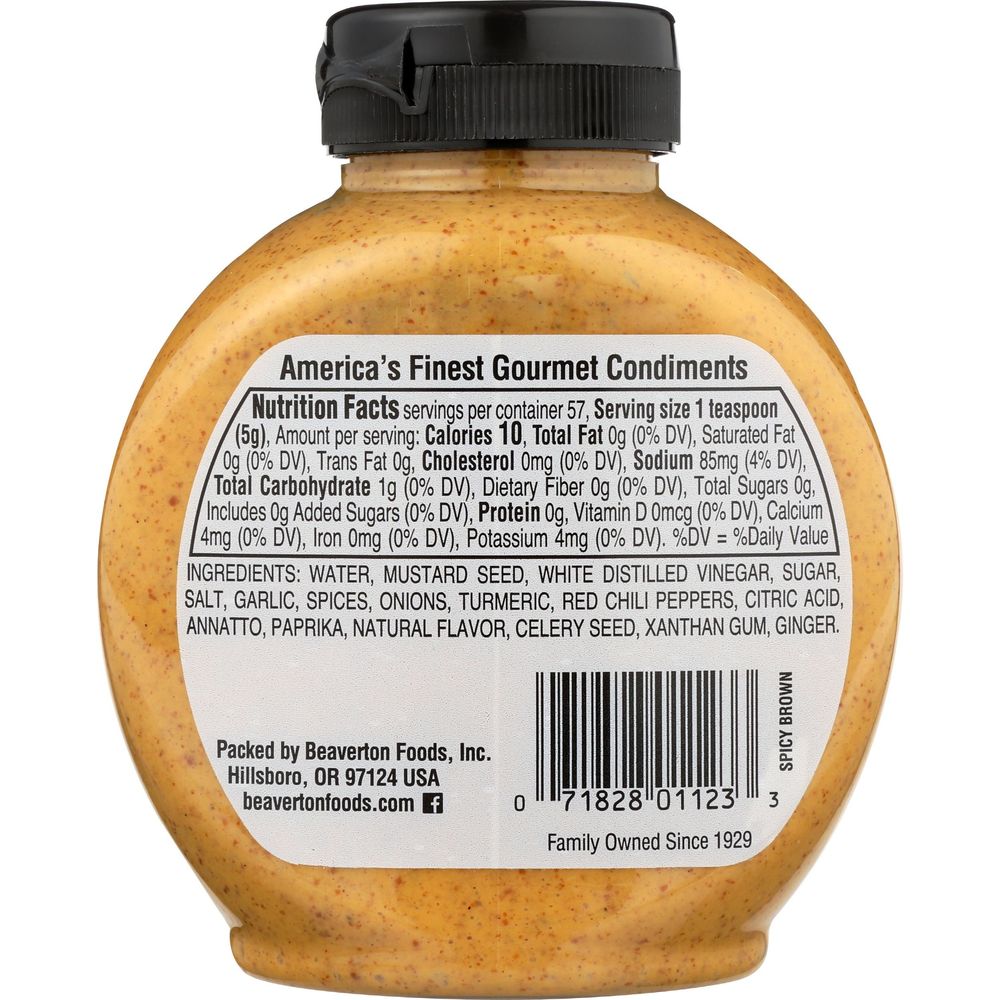 Inglehoffer Spicy Brown Mustard, 10 Ounce Squeeze -- 6 per case
