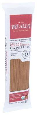 Delallo Whole Wheat Capellini Pasta, 16 Ounce -- 16 per case