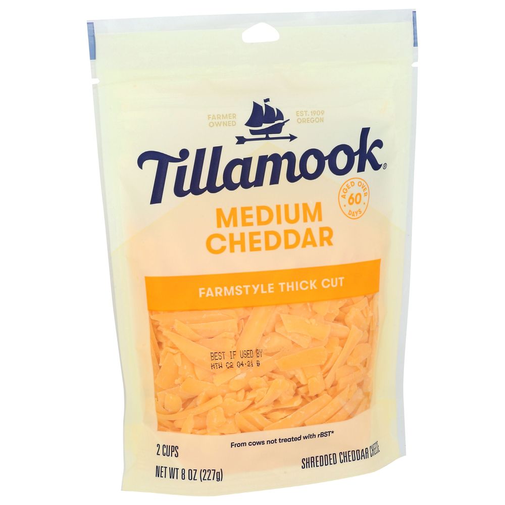 Tillamook Farmstyle Thick Cut Medium Cheddar Cheese, 8 Ounce -- 12 per case
