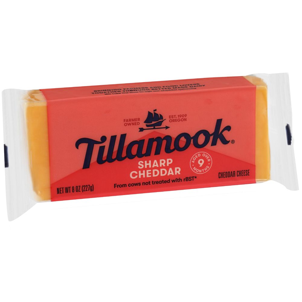 Tillamook Sharp Yellow Cheddar Cheese, 8 Ounce -- 12 per case