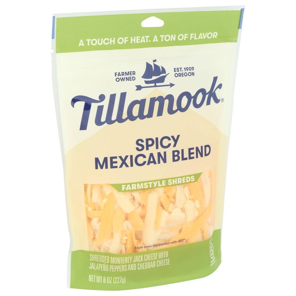 Tillamook Farmstyle Spicy Mexican Blend Cheese, 8 Ounce -- 12 Per Case