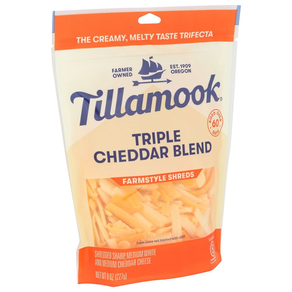 Tillamook Farmstyle Triple Cheddar Cheese, 8 Ounce -- 12 per case