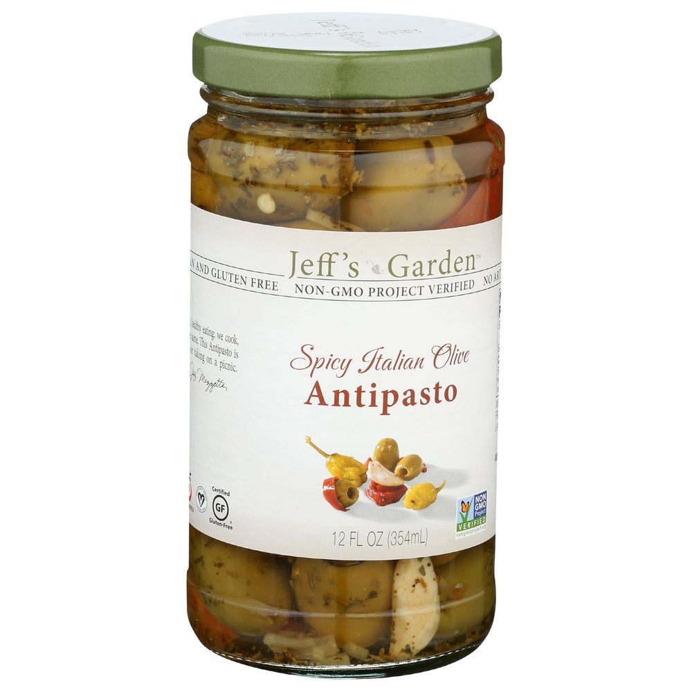 Jeff's Garden Spicy Italian Olive Antipasto, 12 Ounce -- 6 Per Case