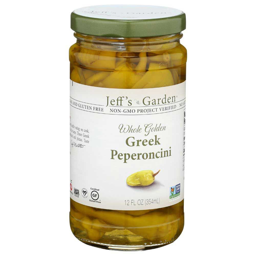Jeff's Natural Whole Golden Greek Peperoncini, 12 Ounce -- 6 Per Case