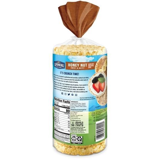 Lundberg Family Farms Honey Nut Rice Cake -- 6 Per Case