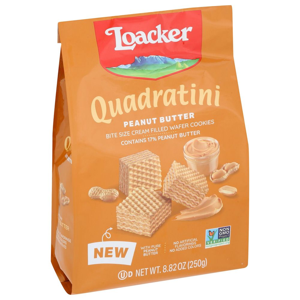Loacker Quadratini Peanut Butter Wafer Cookies, 8.82 Ounce -- 6 per case