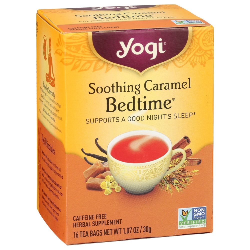 Yogi Soothing Caramel Bedtime Caffeine Free Herbal Supplement Tea, 16 tea bags -- 6 per case