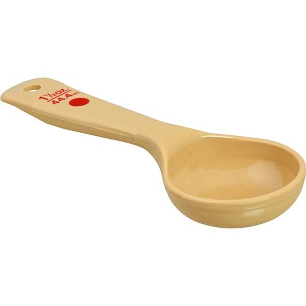 Carlisle 432206 Measure Miser Polycarbonate Beige Solid Short Handle Portion Spoon, 1.5 Ounce Capacity