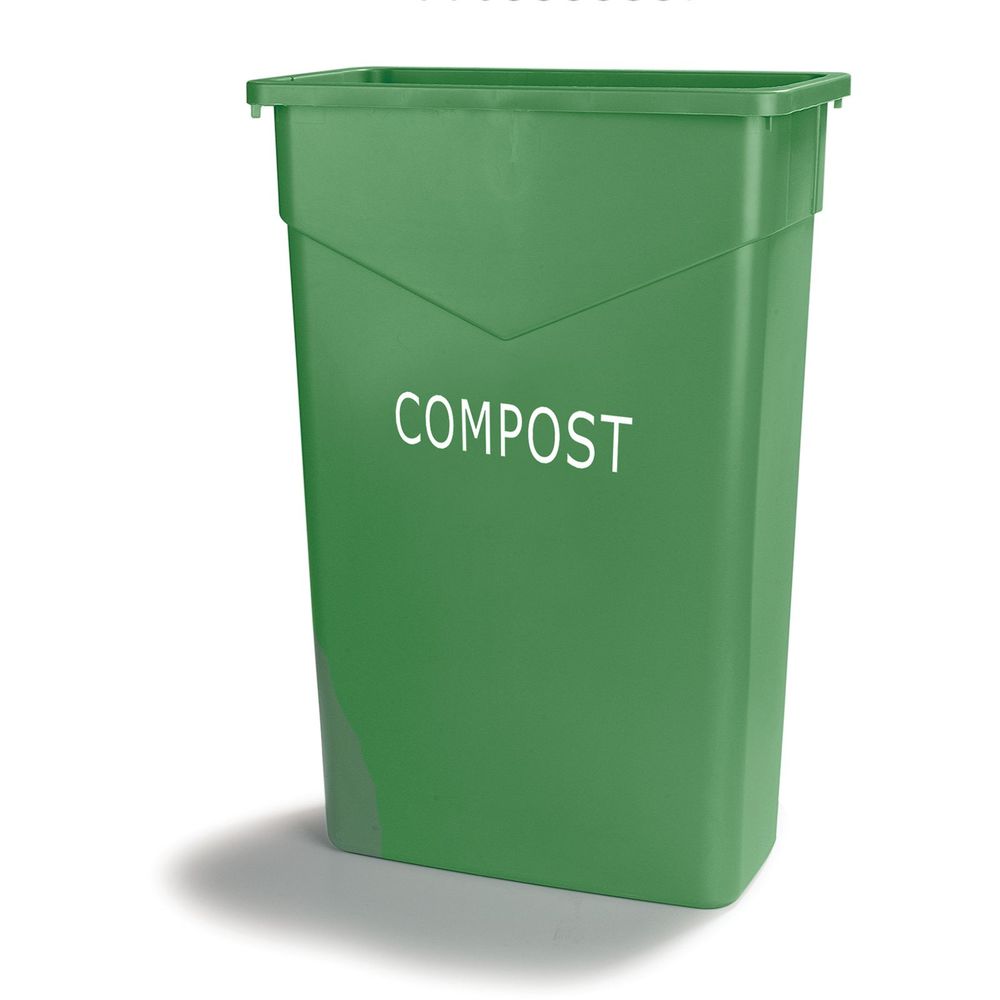 Carlisle 342023CMP09 Trimline Polyethylene Green Rectangle Compost Trash Can, 23 Gallon Capacity