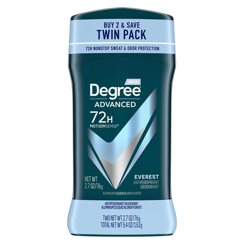 Degree Men Advanced Everest Frosty and Piney Antiperspirant Deodorant Stick - Twin Pack, 5.4 Ounce -- 6 per case